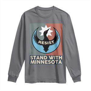 Stand With Minnesota Long Sleeve Shirt Common Loon Pride Support TS12 Charcoal Print Your Wear