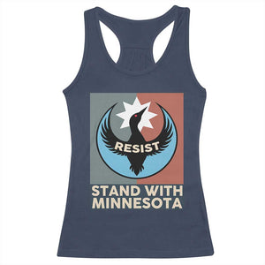 Stand With Minnesota Racerback Tank Top Common Loon Pride Support TS12 Navy Print Your Wear