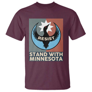 Stand With Minnesota T Shirt Common Loon Pride Support TS12 Maroon Print Your Wear