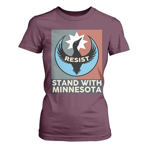 Stand With Minnesota T Shirt For Women Common Loon Pride Support TS12 Maroon Print Your Wear