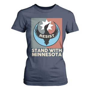 Stand With Minnesota T Shirt For Women Common Loon Pride Support TS12 Navy Print Your Wear