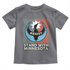 Stand With Minnesota Toddler T Shirt Common Loon Pride Support TS12 Charcoal Print Your Wear