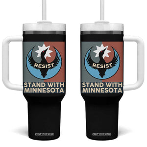 Stand With Minnesota Tumbler With Handle Common Loon Pride Support TS12 One Size: 40 oz Black Print Your Wear