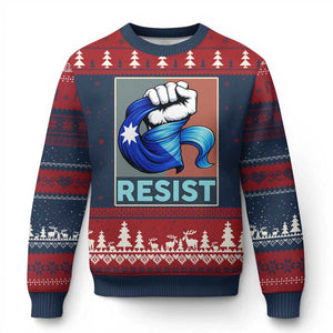 Minnesota Resist Ice Out Ugly Christmas Sweater MM Support Gift TS12 Navy Red Print Your Wear