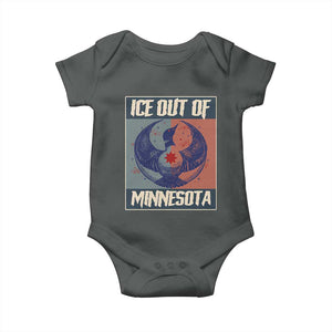 Ice Out Of Minnesota Baby Onesie Social Justice Solidarity TS12 Dark Heather Print Your Wear