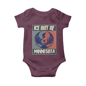Ice Out Of Minnesota Baby Onesie Social Justice Solidarity TS12 Maroon Print Your Wear