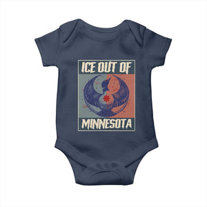Ice Out Of Minnesota Baby Onesie Social Justice Solidarity TS12 Navy Print Your Wear