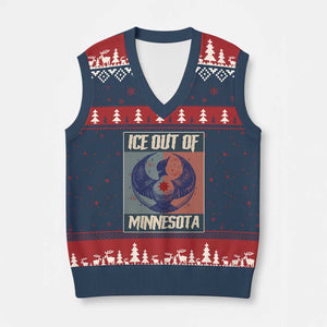 Ice Out Of Minnesota V-Neck Knit Sweater Vest Social Justice Solidarity TS12 Navy Red Print Your Wear