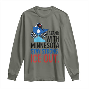 Minnesota Pride Common Loon Long Sleeve Shirt Stand With Minnesota Ice Out TS12 Military Green Print Your Wear