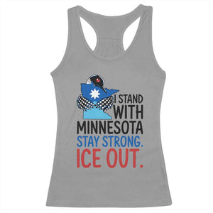Minnesota Pride Common Loon Racerback Tank Top Stand With Minnesota Ice Out TS12 Sport Gray Print Your Wear