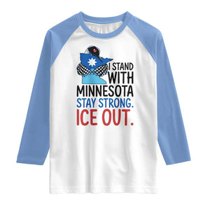 Minnesota Pride Common Loon Raglan Shirt Stand With Minnesota Ice Out TS12 White Carolina Blue Print Your Wear