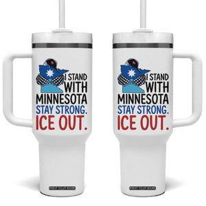 Minnesota Pride Common Loon Tumbler With Handle Stand With Minnesota Ice Out TS12 One Size: 40 oz White Print Your Wear