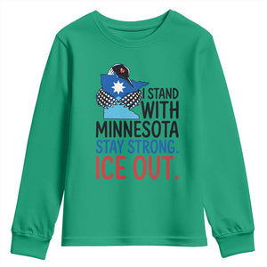 Minnesota Pride Common Loon Youth Sweatshirt Stand With Minnesota Ice Out TS12 Irish Green Print Your Wear