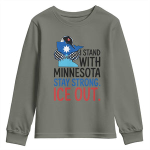 Minnesota Pride Common Loon Youth Sweatshirt Stand With Minnesota Ice Out TS12 Military Green Print Your Wear