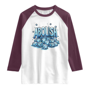 Abolish Ice Raglan Shirt Minnesota Resistance Protest TS12 White Maroon Print Your Wear