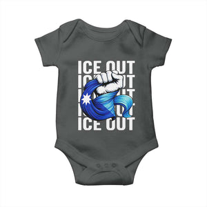 Minnesota Ice Out Baby Onesie Anti Ice Movement Protest TS12 Dark Heather Print Your Wear