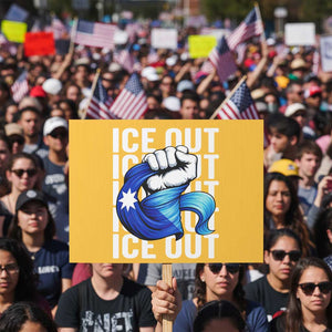Minnesota Ice Out Protest Sign Anti Ice Movement Protest TS12 Horizontal 18" × 24" Yellow Print Your Wear