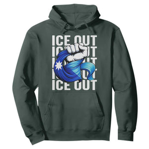 Minnesota Ice Out Hoodie Anti Ice Movement Protest TS12 Dark Forest Green Print Your Wear