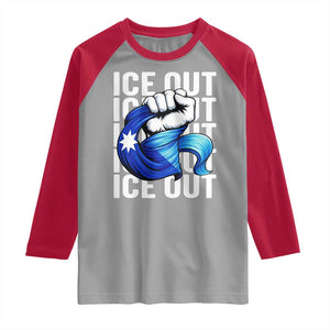 Minnesota Ice Out Raglan Shirt Anti Ice Movement Protest TS12 Sport Gray Red Print Your Wear