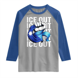 Minnesota Ice Out Raglan Shirt Anti Ice Movement Protest TS12 Sport Gray Royal Print Your Wear