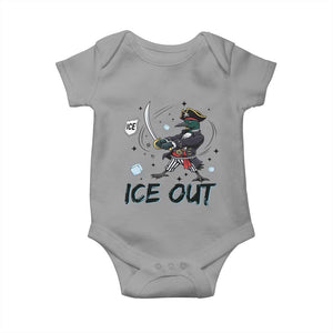 Funny Pirate Common Loon Minnesota Defends Abolish Ice Baby Onesie TS12 Sport Gray Print Your Wear