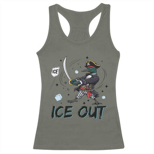 Funny Pirate Common Loon Minnesota Defends Abolish Ice Racerback Tank Top TS12 Military Green Print Your Wear