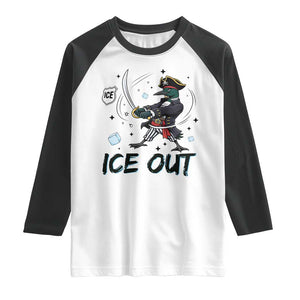Funny Pirate Common Loon Minnesota Defends Abolish Ice Raglan Shirt TS12 White Black Print Your Wear