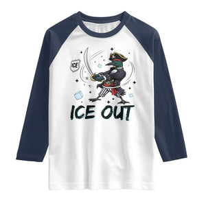 Funny Pirate Common Loon Minnesota Defends Abolish Ice Raglan Shirt TS12 White Navy Print Your Wear