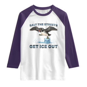 Minnesota Loon Salt The Streets Get Ice Out Raglan Shirt TS12 White Purple Print Your Wear