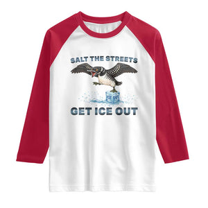 Minnesota Loon Salt The Streets Get Ice Out Raglan Shirt TS12 White Red Print Your Wear