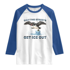 Minnesota Loon Salt The Streets Get Ice Out Raglan Shirt TS12 White Royal Print Your Wear