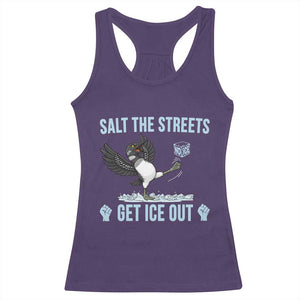Salt The Streets Get Ice Out Racerback Tank Top Resist Minneapolis Political TS12 Purple Print Your Wear