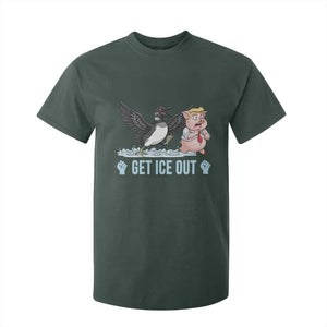 Get Ice Out T Shirt For Kid Funny Minnesota Loon Chasing Trump Pig TS12 Dark Forest Green Print Your Wear