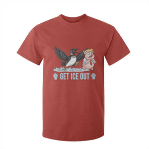 Get Ice Out T Shirt For Kid Funny Minnesota Loon Chasing Trump Pig TS12 Red Print Your Wear