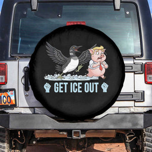 Get Ice Out Spare Tire Cover Funny Minnesota Loon Chasing Trump Pig TS12 No hole Black Print Your Wear