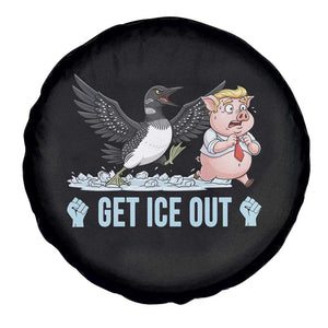 Get Ice Out Spare Tire Cover Funny Minnesota Loon Chasing Trump Pig TS12 Print Your Wear