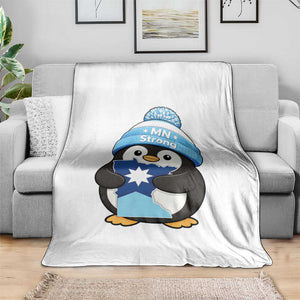 MN Strong Cute Penguin Throw Blanket Minnesota State Pride Gift TS12 Print Your Wear
