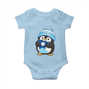MN Strong Cute Penguin Baby Onesie Minnesota State Pride Gift TS12 Light Blue Print Your Wear