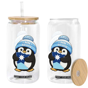 MN Strong Cute Penguin Glass Can Minnesota State Pride Gift TS12 Print Your Wear