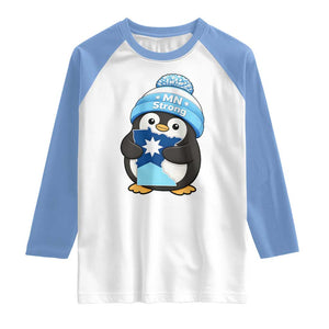 MN Strong Cute Penguin Raglan Shirt Minnesota State Pride Gift TS12 White Carolina Blue Print Your Wear
