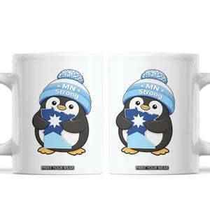 MN Strong Cute Penguin Coffee Mug Minnesota State Pride Gift TS12 White Print Your Wear