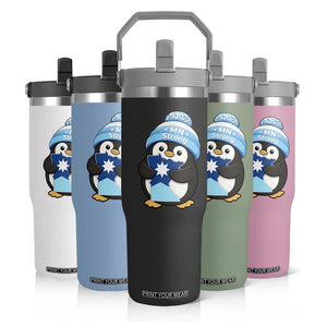 MN Strong Cute Penguin Flip Straw Tumbler Minnesota State Pride Gift TS12 Print Your Wear