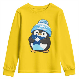 MN Strong Cute Penguin Youth Sweatshirt Minnesota State Pride Gift TS12 Daisy Print Your Wear