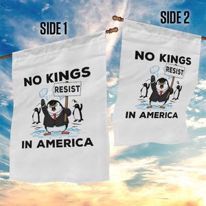 Funny Penguin Protest Garden Flag No Kings In America TS12 Print Your Wear