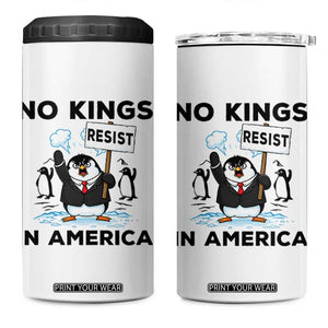 Funny Penguin Protest 4 in 1 Can Cooler Tumbler No Kings In America TS12 One Size: 16 oz White Print Your Wear