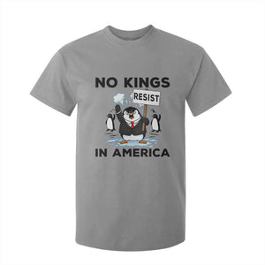 Funny Penguin Protest T Shirt For Kid No Kings In America TS12 Sport Gray Print Your Wear