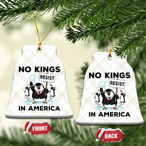 Funny Penguin Protest Ceramic Ornament No Kings In America TS12 Print Your Wear