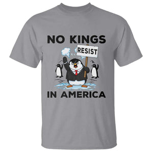 Funny Penguin Protest T Shirt No Kings In America TS12 Sport Gray Print Your Wear