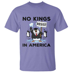 Funny Penguin Protest T Shirt No Kings In America TS12 Violet Print Your Wear