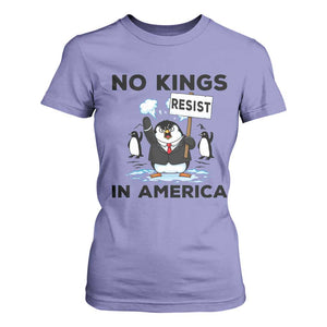 Funny Penguin Protest T Shirt For Women No Kings In America TS12 Violet Print Your Wear